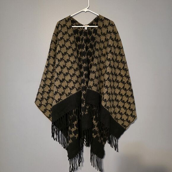 Michael Kors Jackets & Blazers - NWOT Michael Kors Shawl Signature MK Logo Jacquard Cape Wrap One Size